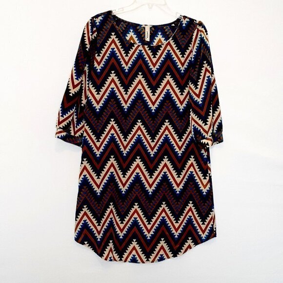 YETTS Straight Shift Dress; Knee Length; 3/4 Sleeves; Size 10/12 - Picture 1 of 5